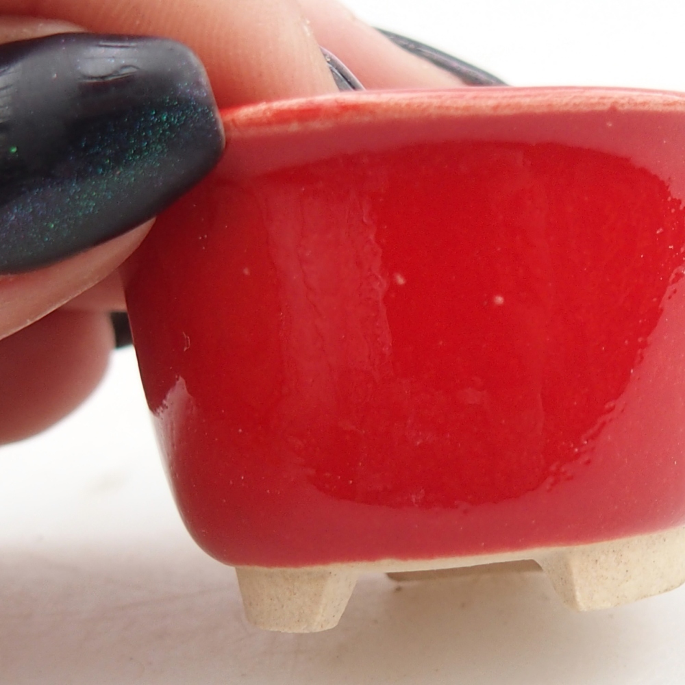 Mini bonsai bowl 4 x 4 x 2,5 cm, colour red