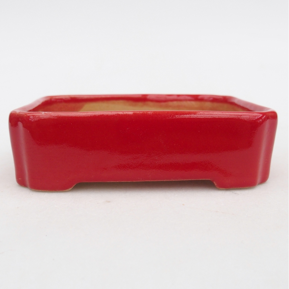 Ceramic bonsai bowl 11 x 9 x 3 cm, colour red