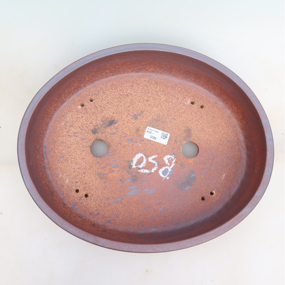 Ceramic bonsai pot, 38 x 31.5 x 8 cm, metallic color