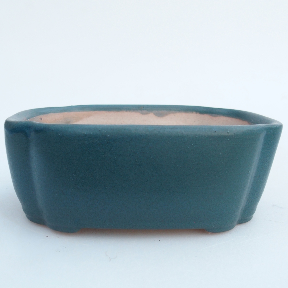 Ceramic bonsai bowl 12,5 x 9,5 x 4,5 cm, colour blue