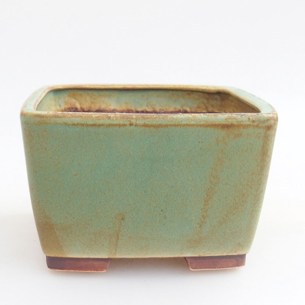 Ceramic bonsai bowl 12 x 12 x 8 cm, color green