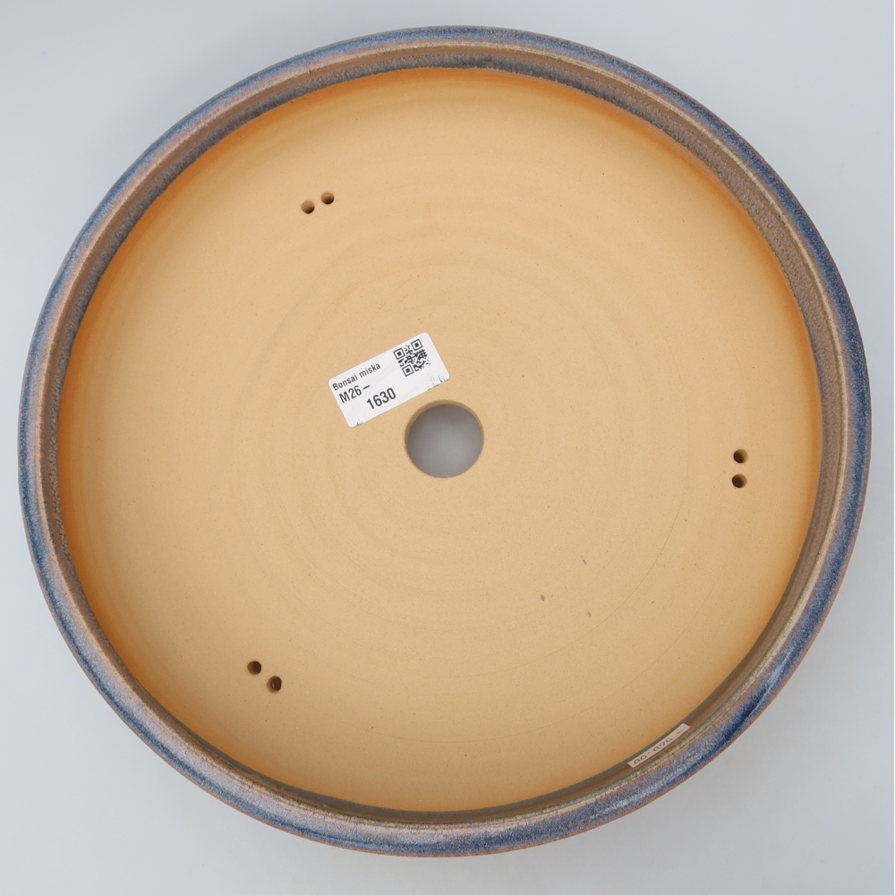 Ceramic bonsai pot, 27 x 27 x 6.5 cm, blue