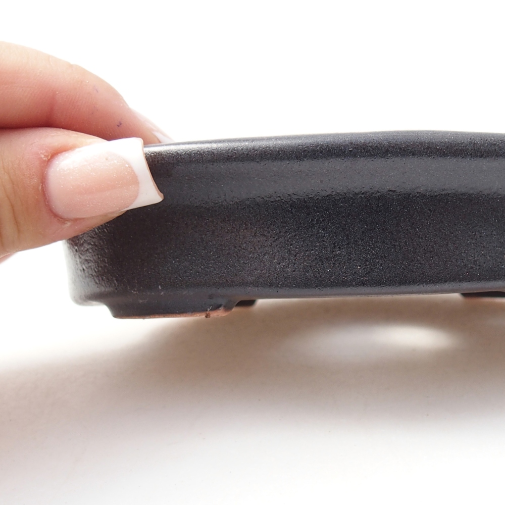 Ceramic bonsai bowl 13 x 10,5 x 3 cm, black