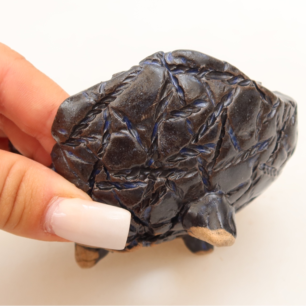 Ceramic Shell, 9.5 x 9.5 x 5 cm, black-blue
