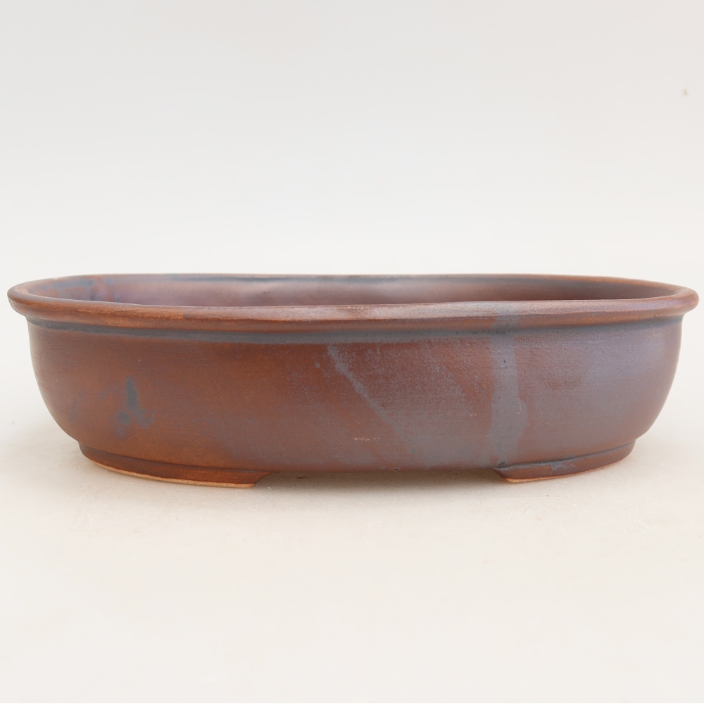 Ceramic bonsai pot, 22 x 17 x 5 cm, metallic color