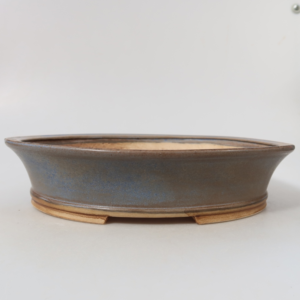 Ceramic bonsai pot, 27 x 24.5 x 5.5 cm, blue