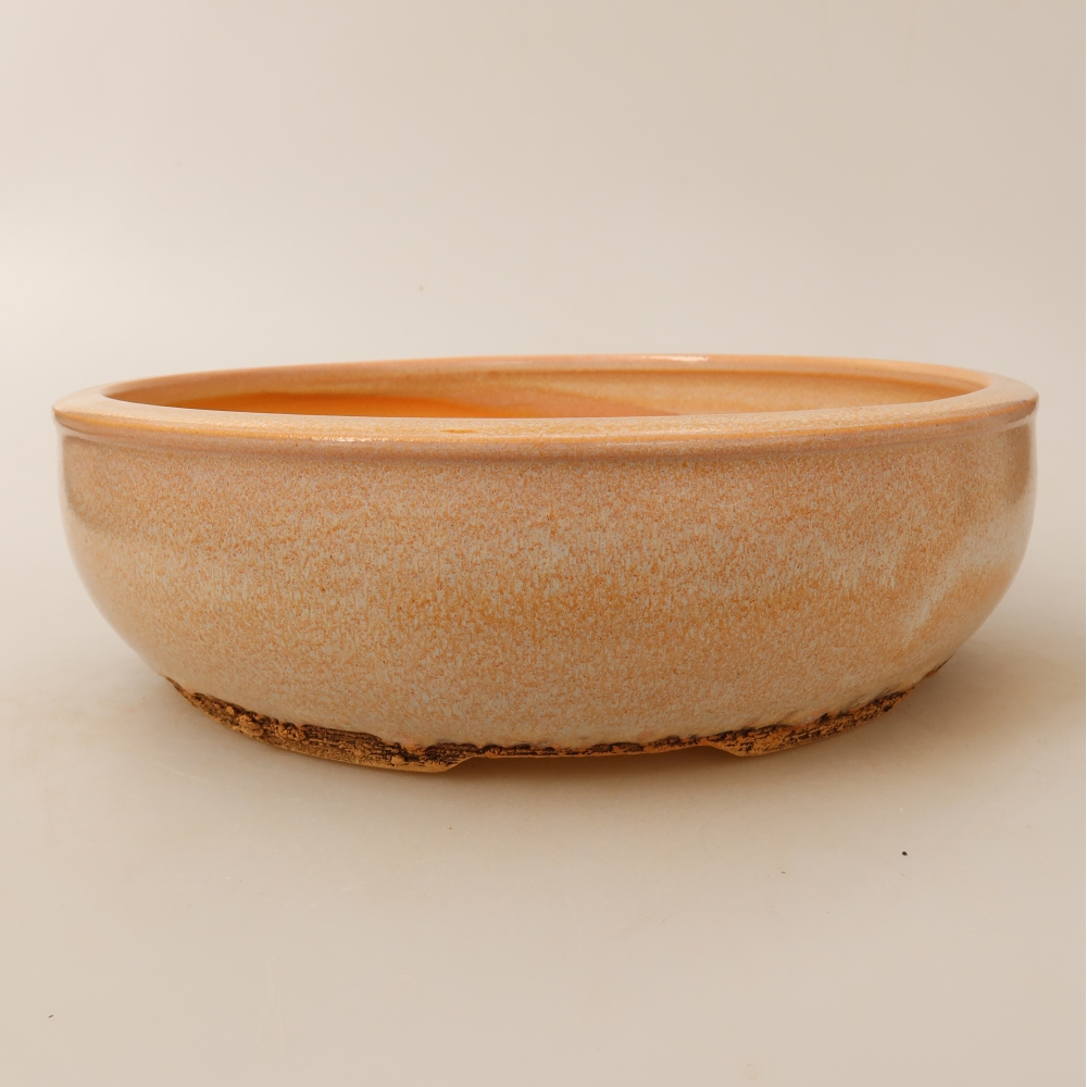 Ceramic bonsai pot, 24 x 24 x 7 cm, beige