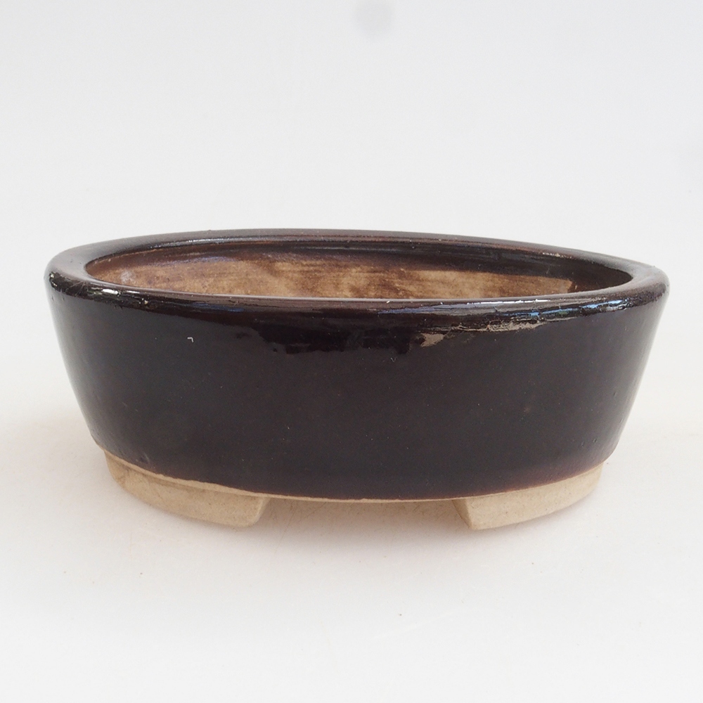 Ceramic bonsai bowl 9,5 x 8 x 3 cm, color brown