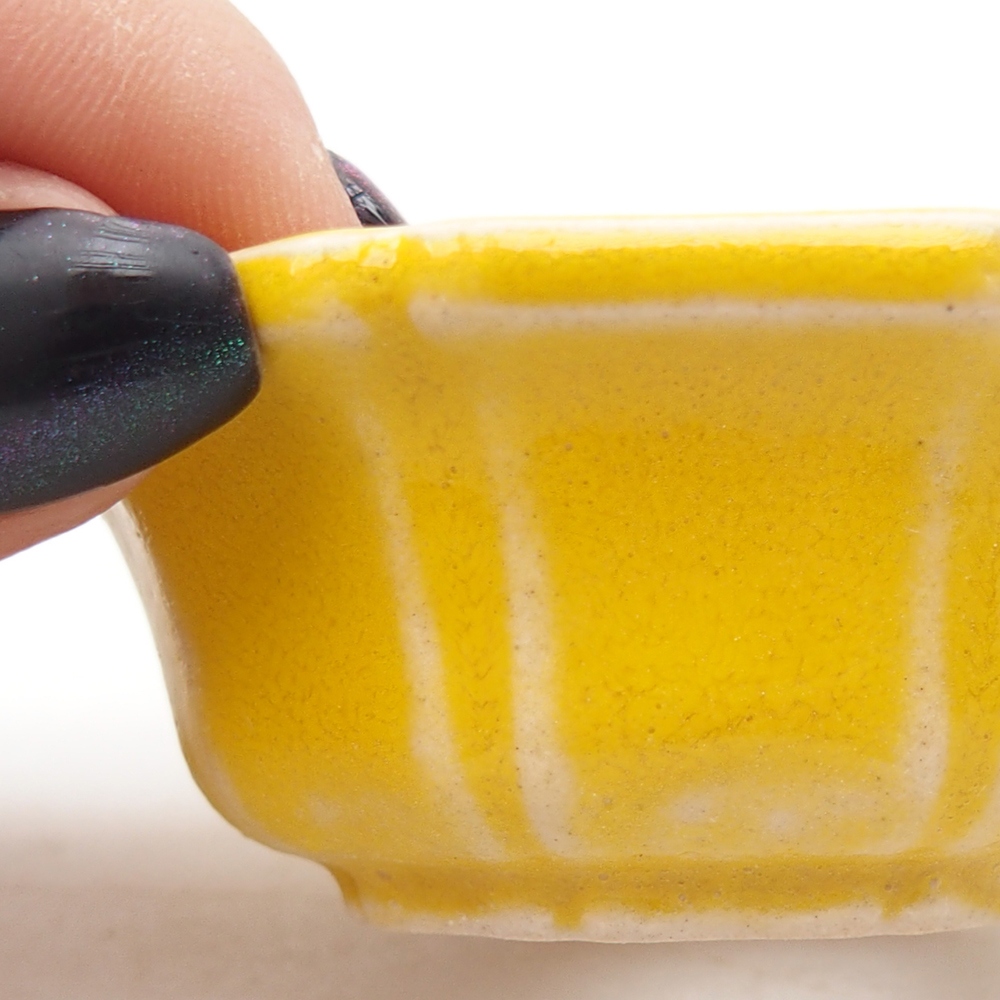 Mini bonsai bowl 6 x 6 x 2,5 cm, yellow