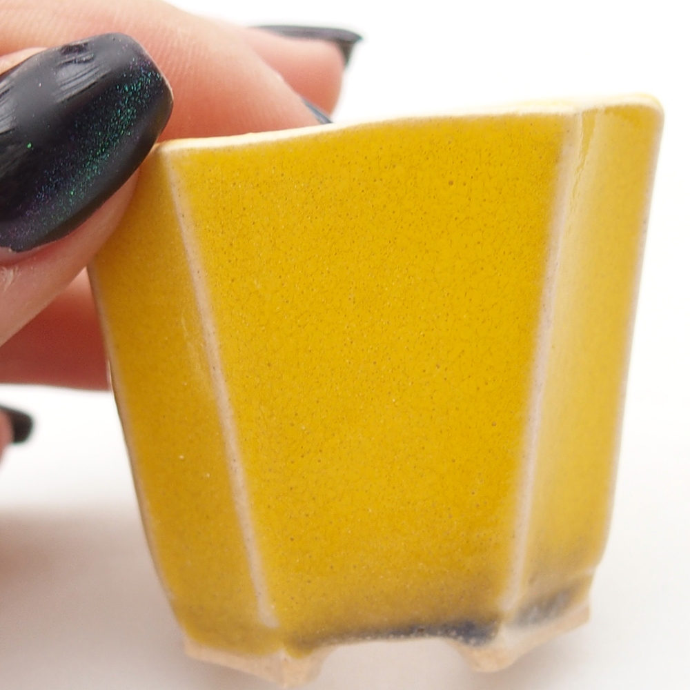Mini bonsai bowl 4,5 x 4,5 x 4 cm, yellow