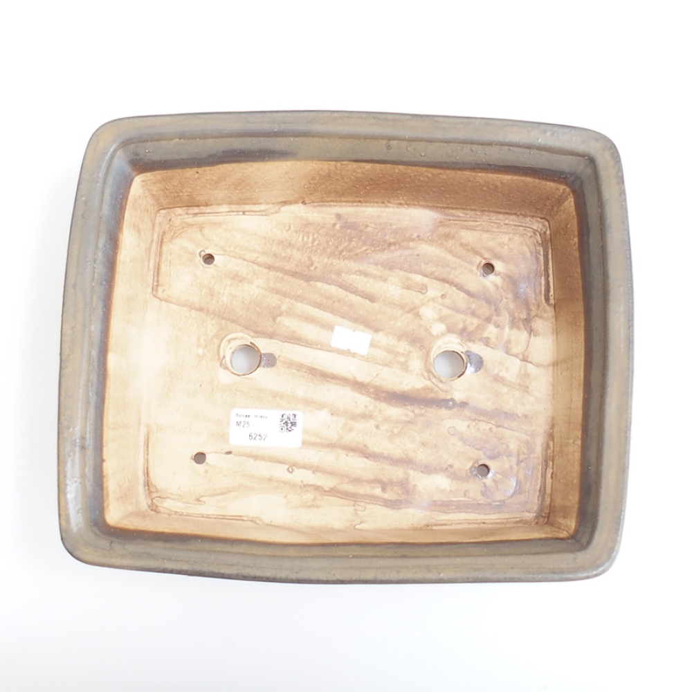 Ceramic bonsai bowl 29,5 x 25 x 7,5 cm, brown
