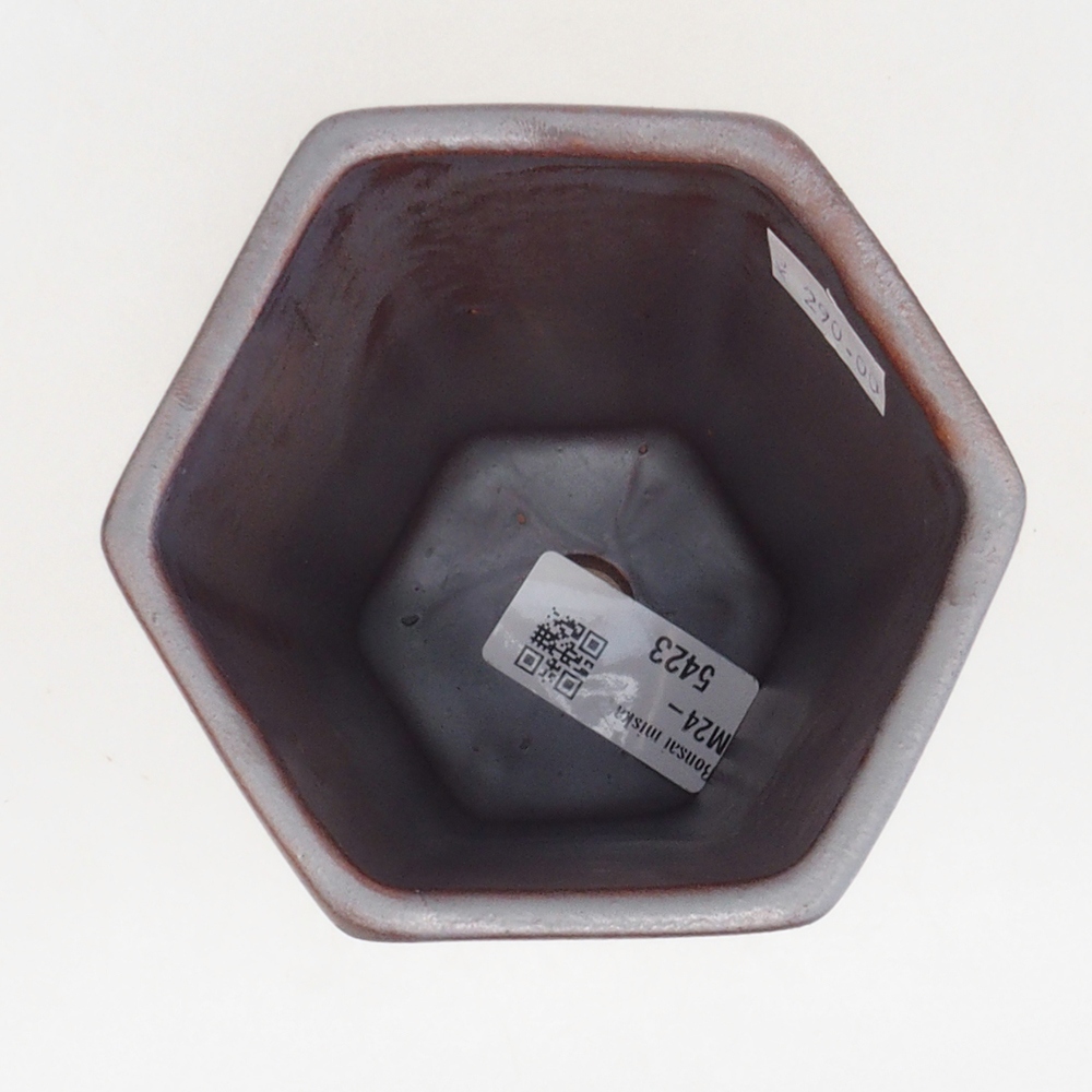 Ceramic bonsai bowl 9 x 8,5 x 14,5 cm, color metallic
