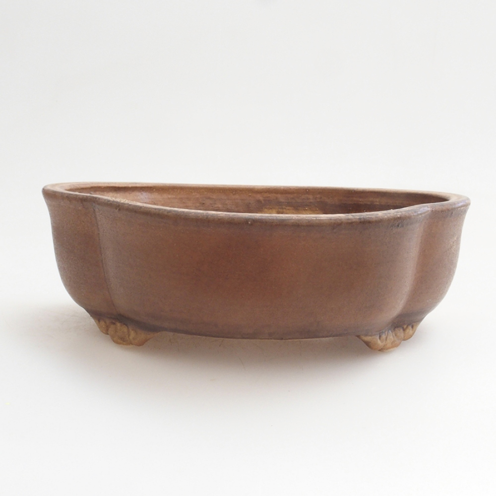 Ceramic bonsai bowl 16,5 x 15 x 5,5 cm, color brown