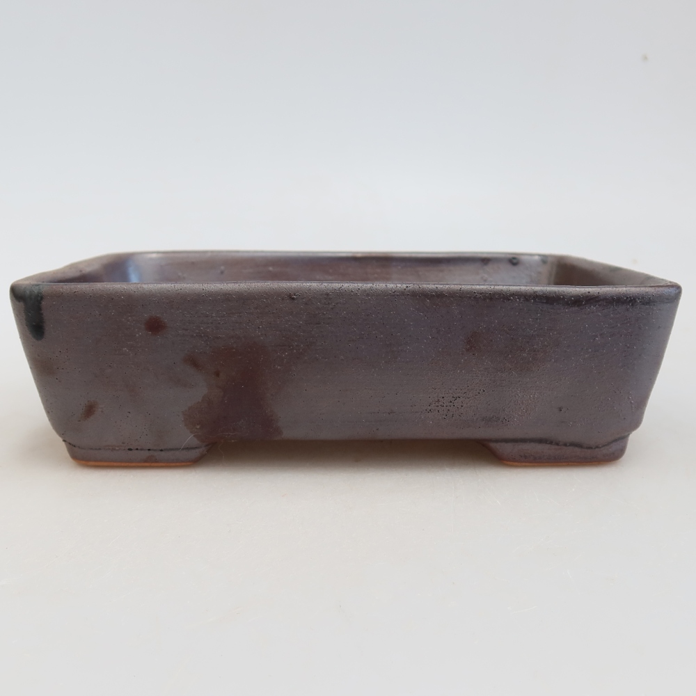Ceramic bonsai bowl 18 x 13 x 5 cm, metal colour