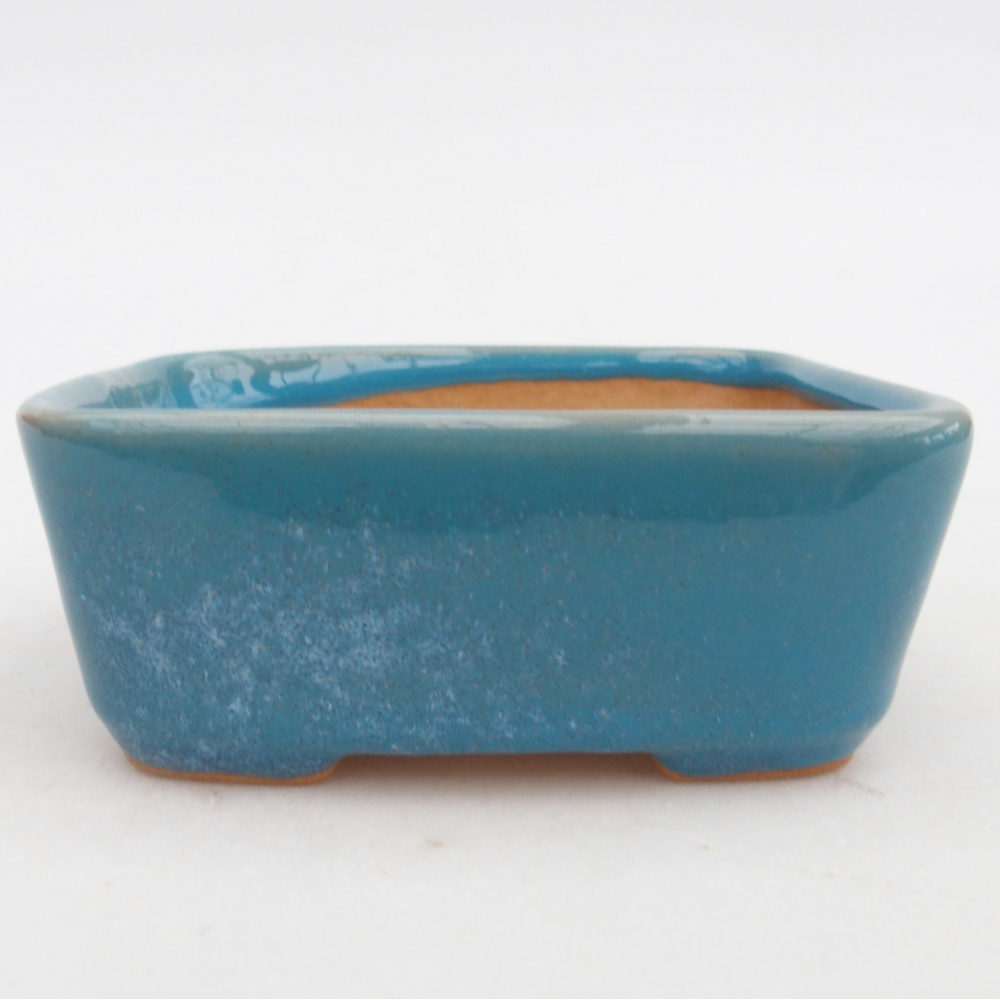 Ceramic bonsai bowl 10,5 x 8,5 x 4 cm, colour blue