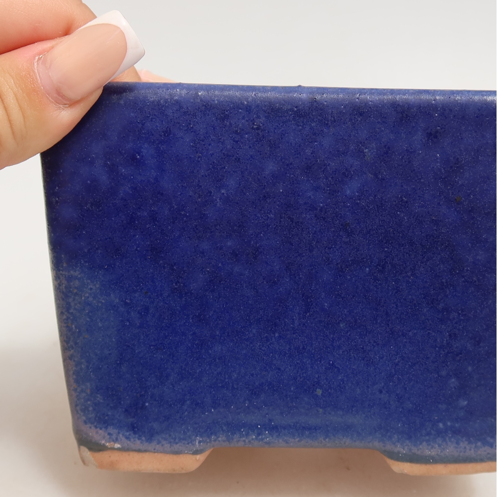 Ceramic bonsai pot, 11 x 11 x 8.5 cm, blue