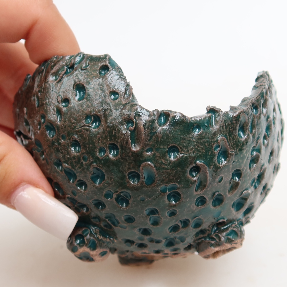 Ceramic Shell  10 x 10 x 6.5 cm, green