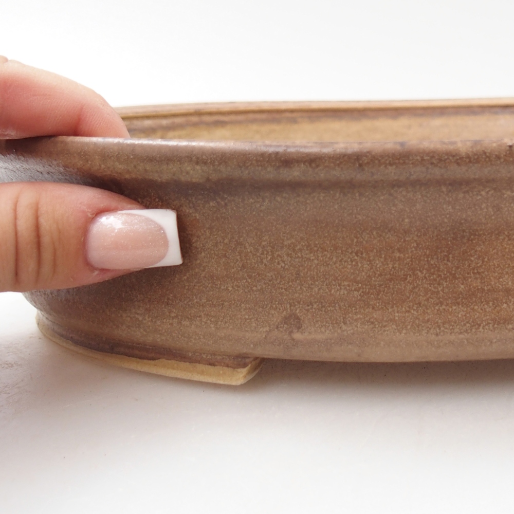 Ceramic bonsai bowl 24 x 21 x 5 cm, colour beige