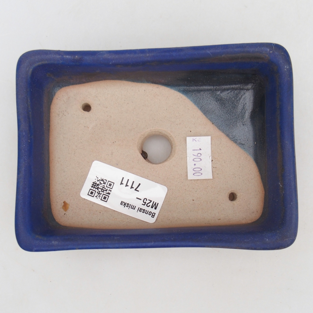 Ceramic bonsai bowl 11,5 x 9,5 x 6 cm, colour blue