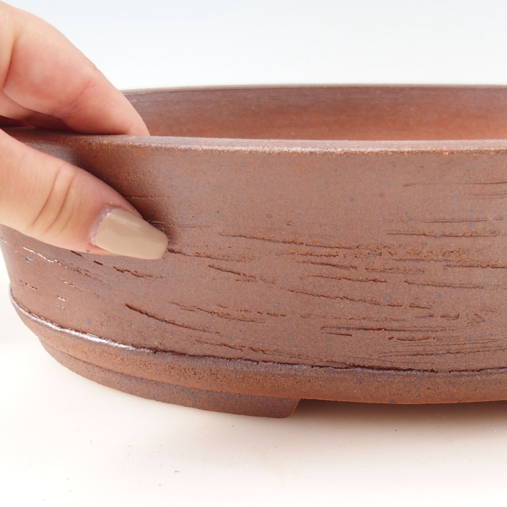 Bonsai bowl 34 x 26 x 8 cm , colour brown