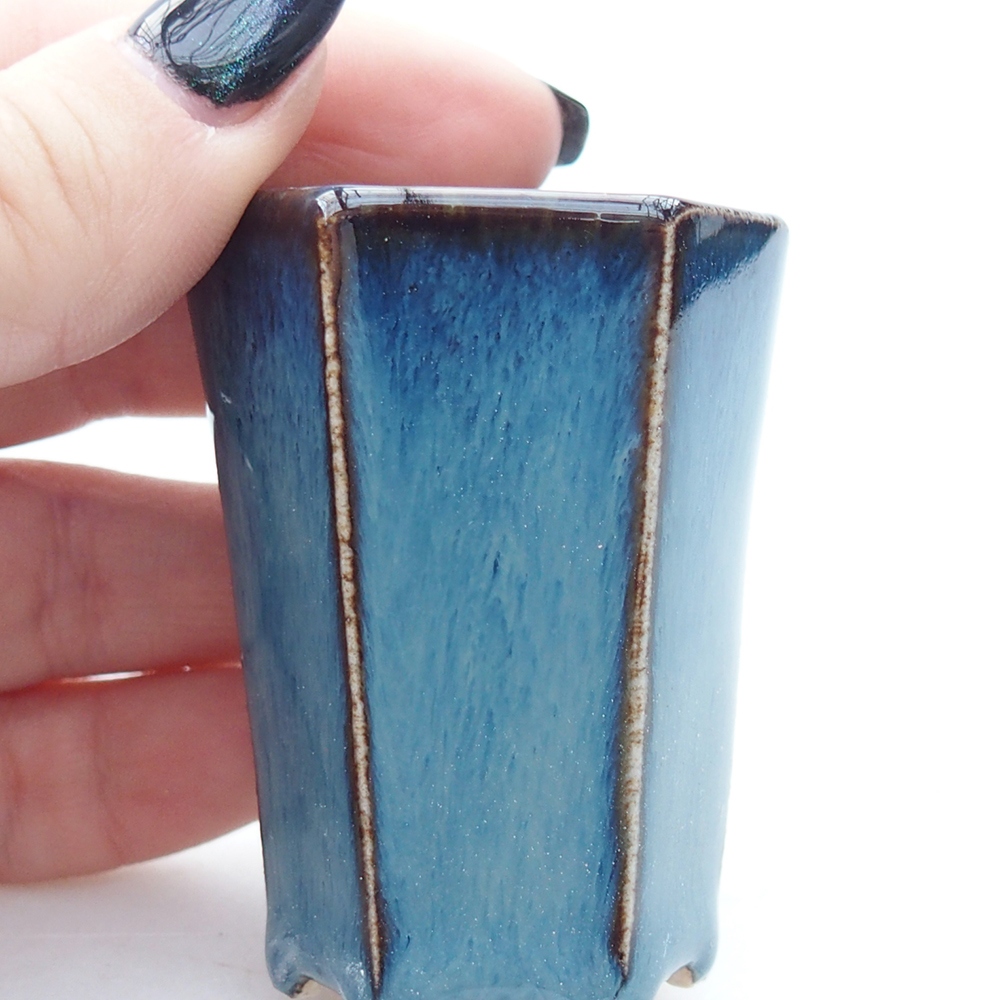 Mini bonsai bowl 4 x 3,5 x 5,5 cm, colour blue