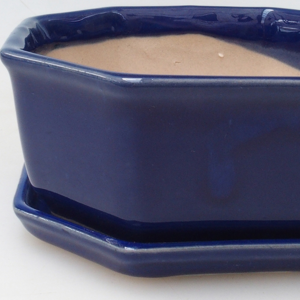 Bonsai bowl + saucer H01 - 12x9x5 cm