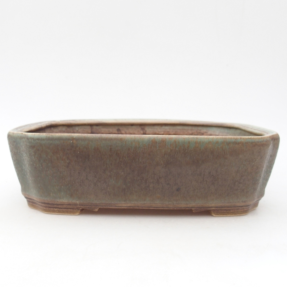 Ceramic bonsai bowl 21 x 18 x 6 cm, green