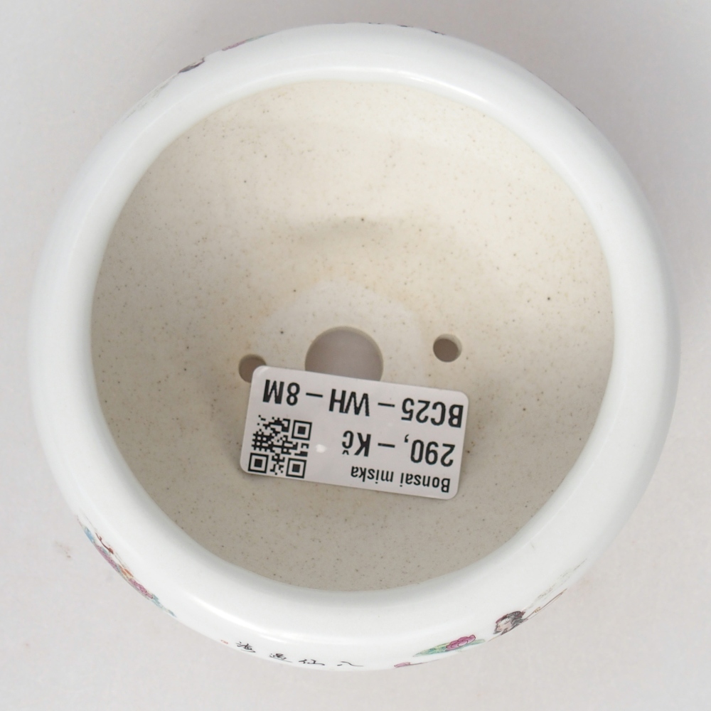 Ceramic bonsai bowl 10 x 10 x 5 cm, colour white