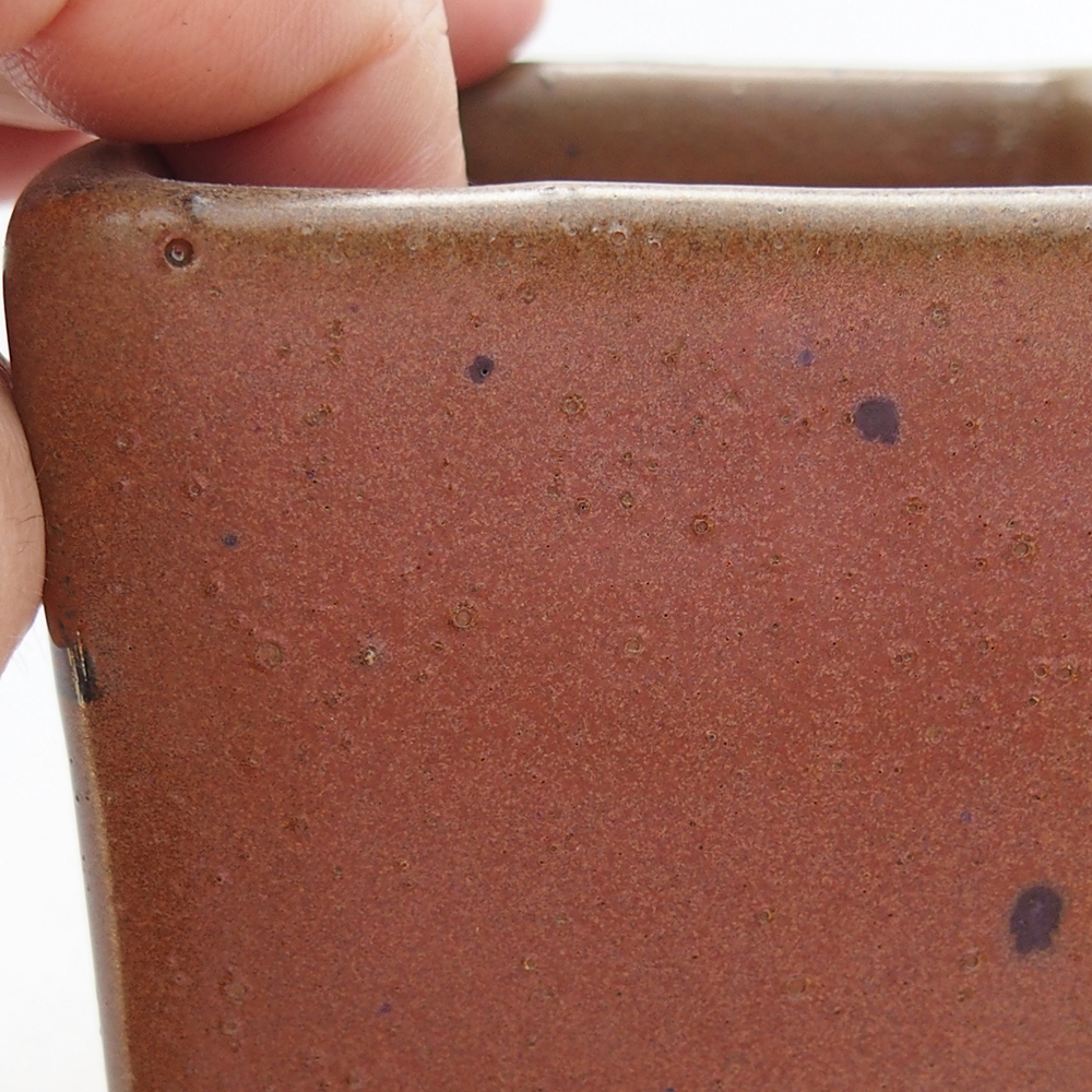 Ceramic bonsai bowl 7,5 x 7,5 x 10,5 cm, brown