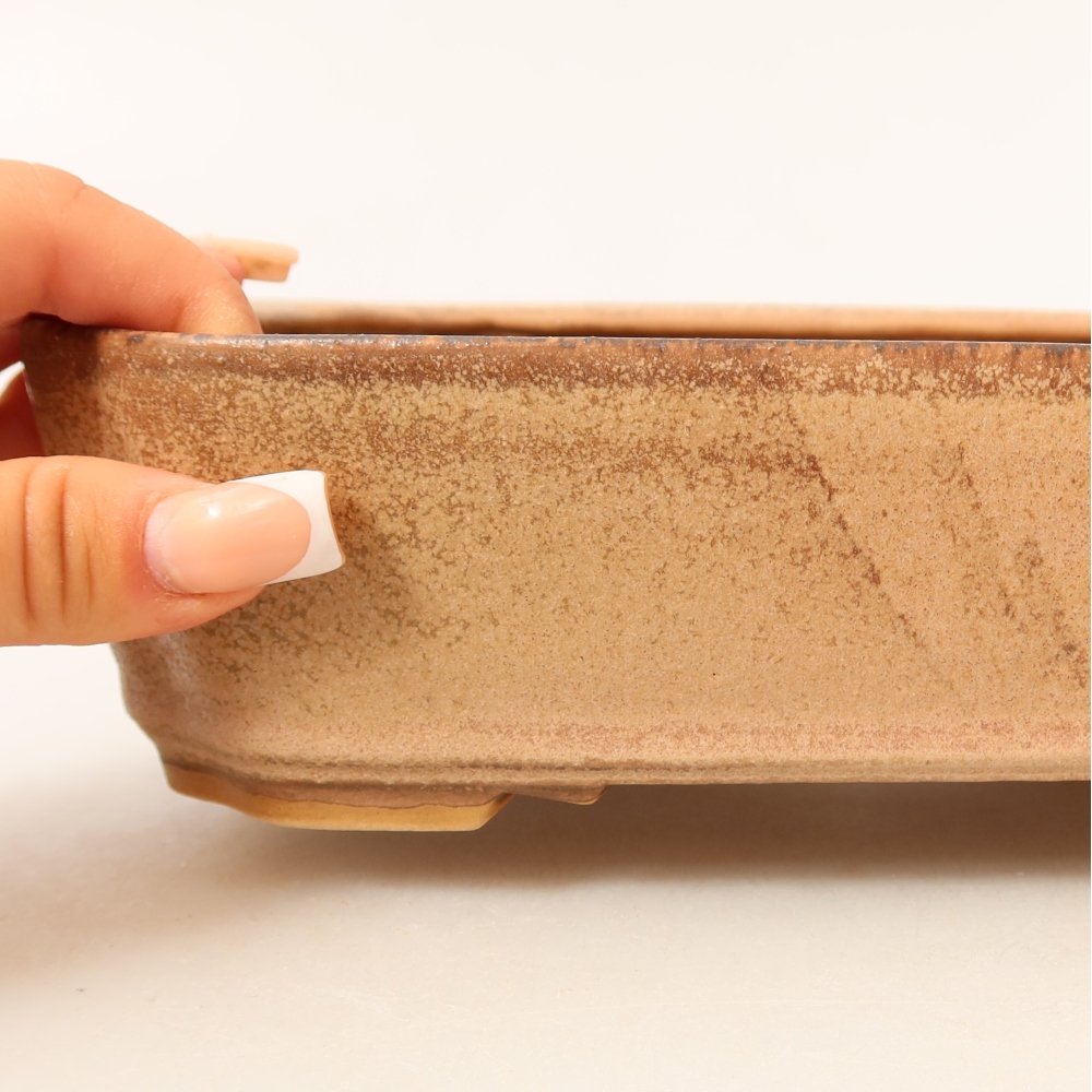 Ceramic bonsai pot, 21.5 x 18 x 6 cm, pink