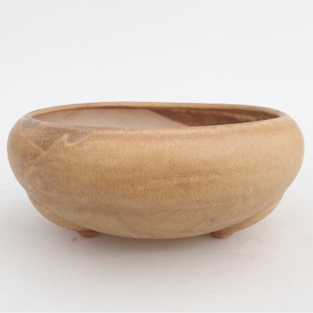 Ceramic bonsai bowl 15 x 15 x 7 cm, colour beige