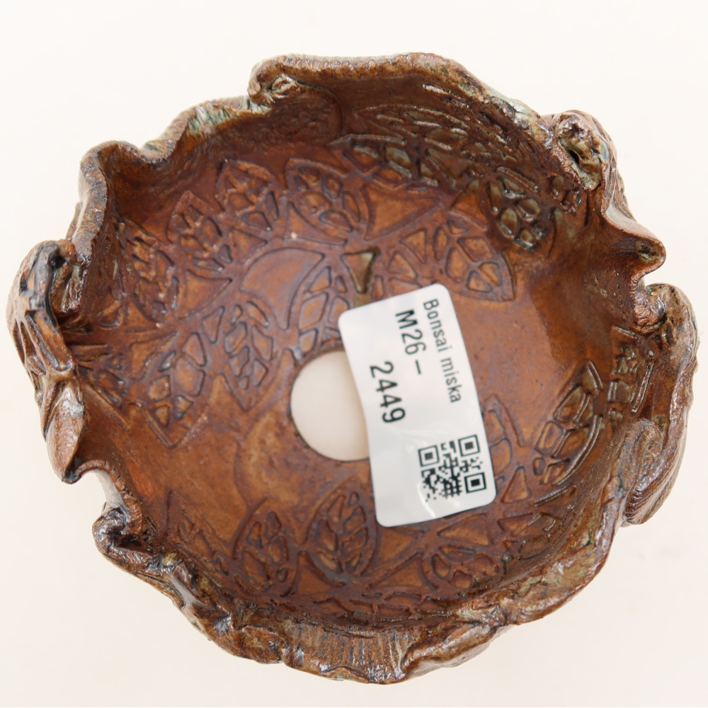 Ceramic Shell, 8.5 x 8.5 x 7 cm, brownish-green