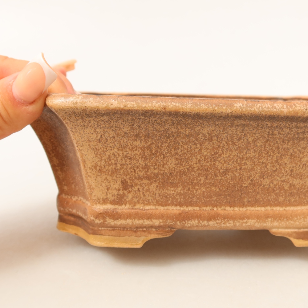 Ceramic bonsai pot, 18 x 15 x 6 cm, pink