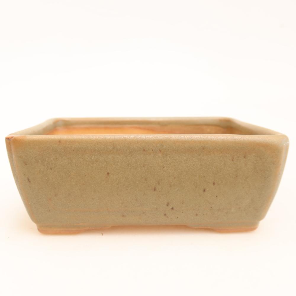 Ceramic bonsai pot, 13 x 9 x 5 cm, gray
