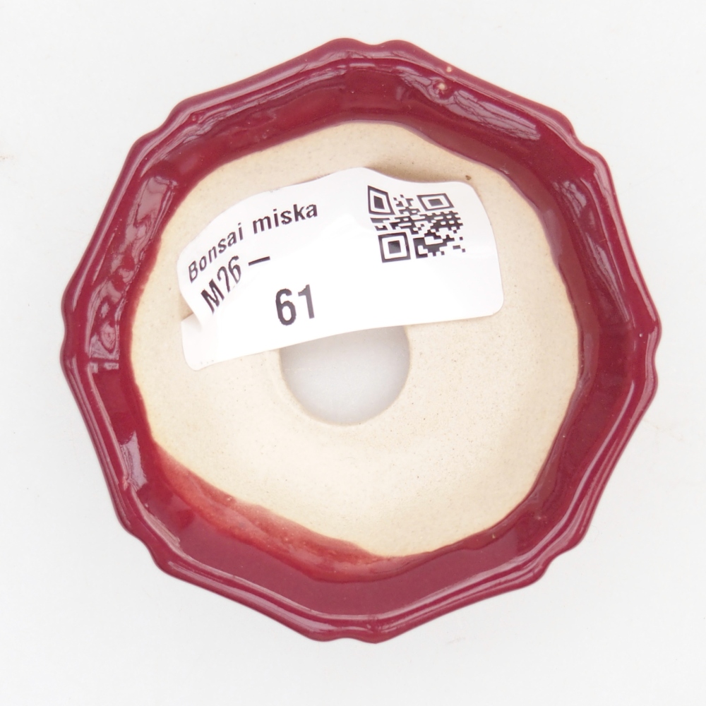 Mini bonsai bowl 6 x 6 x 2,5 cm, burgundy
