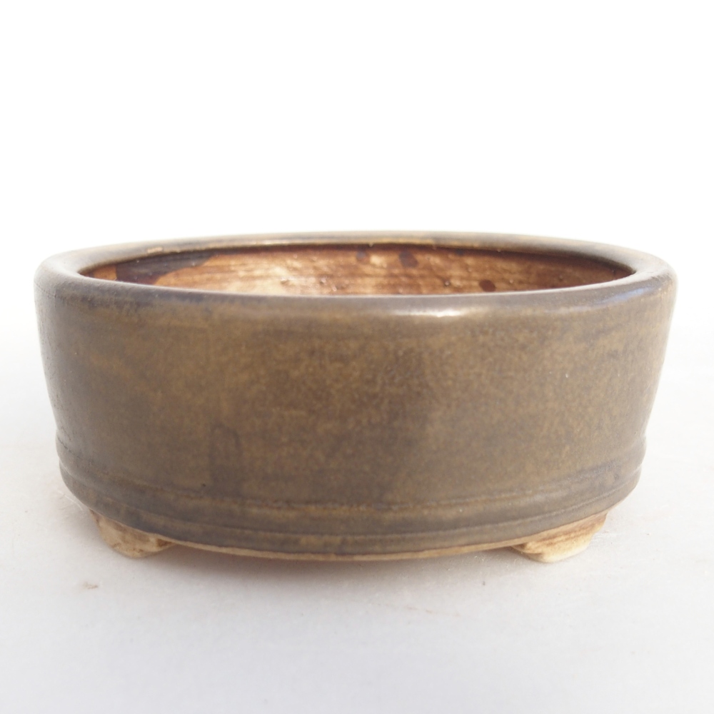 Ceramic bonsai bowl 9 x 9 x 3,5 cm, brown