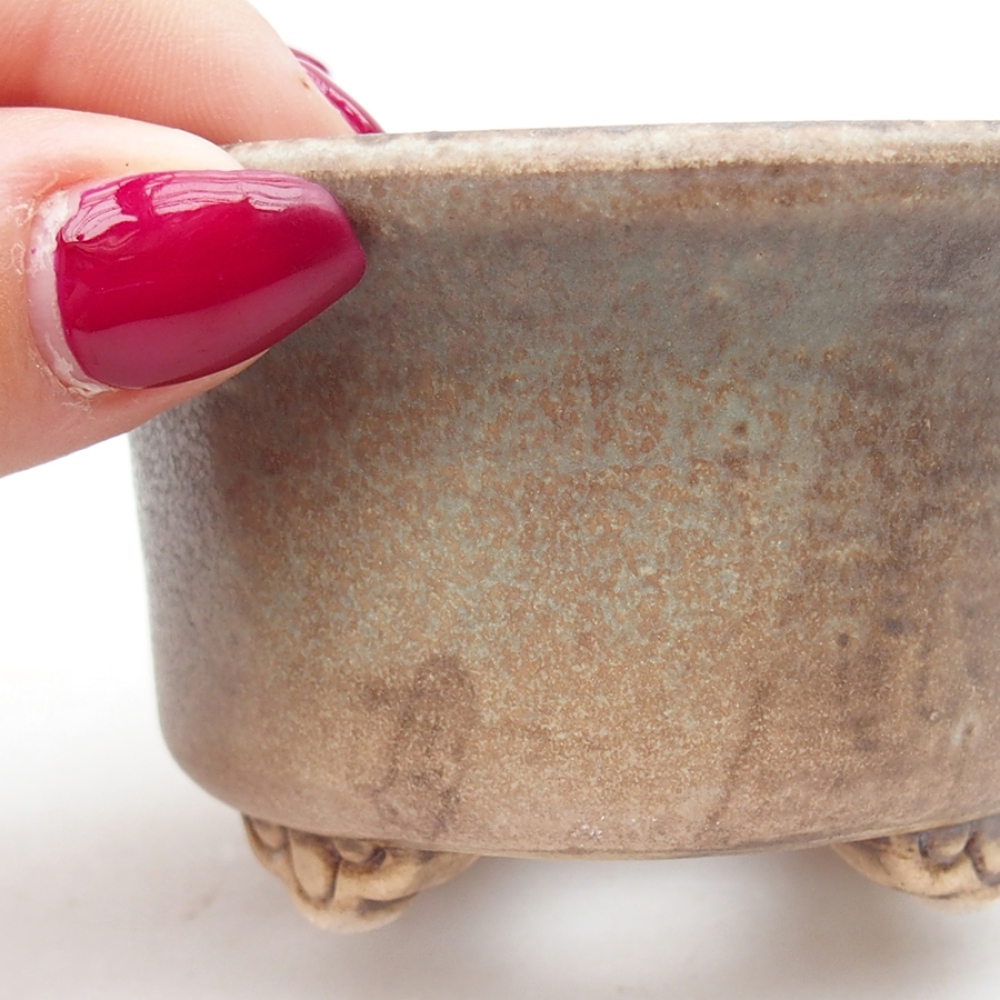Ceramic bonsai bowl 9 x 9 x 3,5 cm, color green
