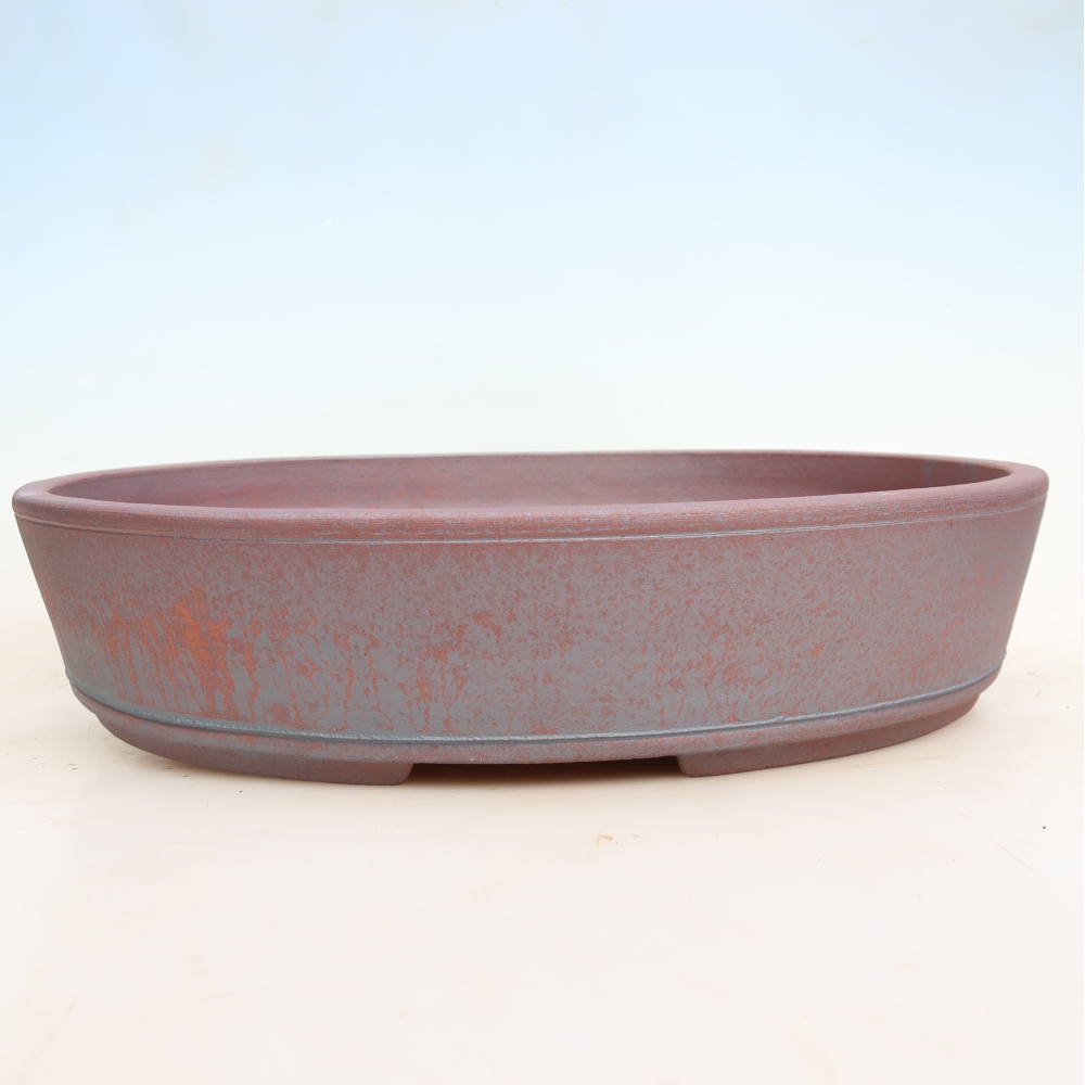 Ceramic bonsai pot, 38 x 31.5 x 8 cm, metallic color