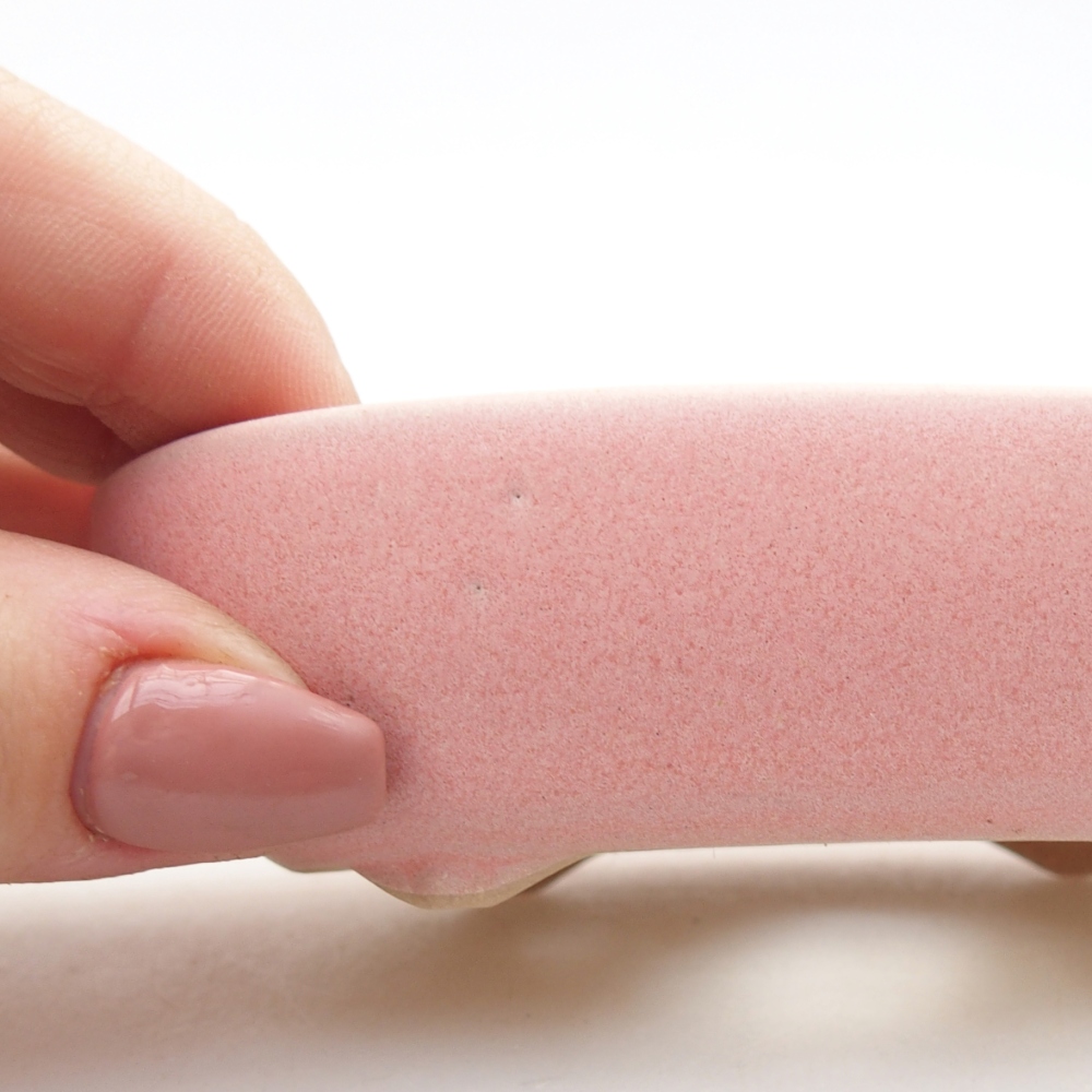 Ceramic bonsai bowl 9 x 6,5 x 2,5 cm, pink