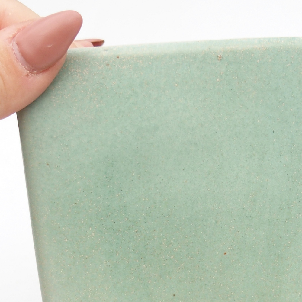 Ceramic bonsai bowl 8,5 x 8,5 x 11,5 cm, green