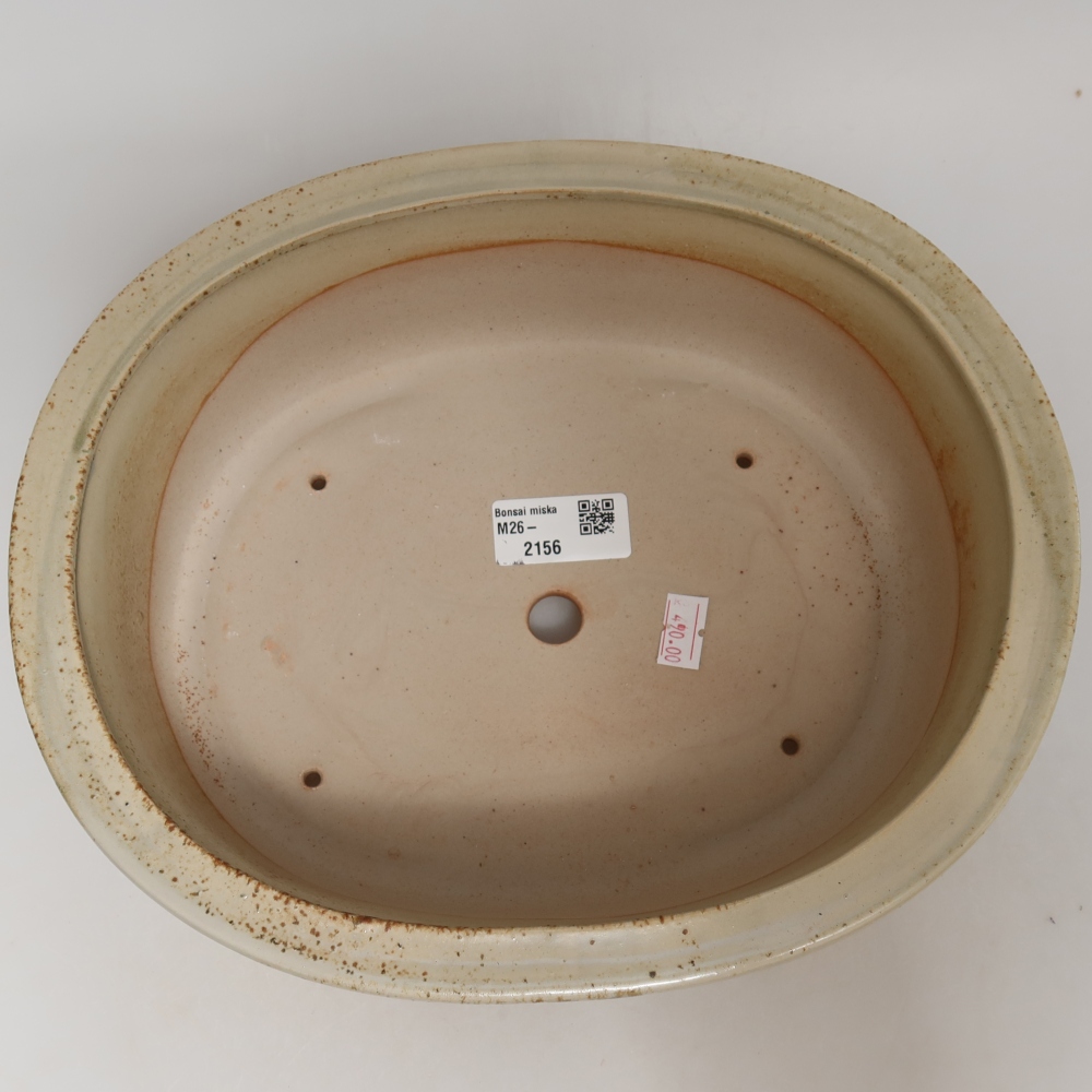 Ceramic bonsai bowl 26 x 22 x 8 cm, colour beige