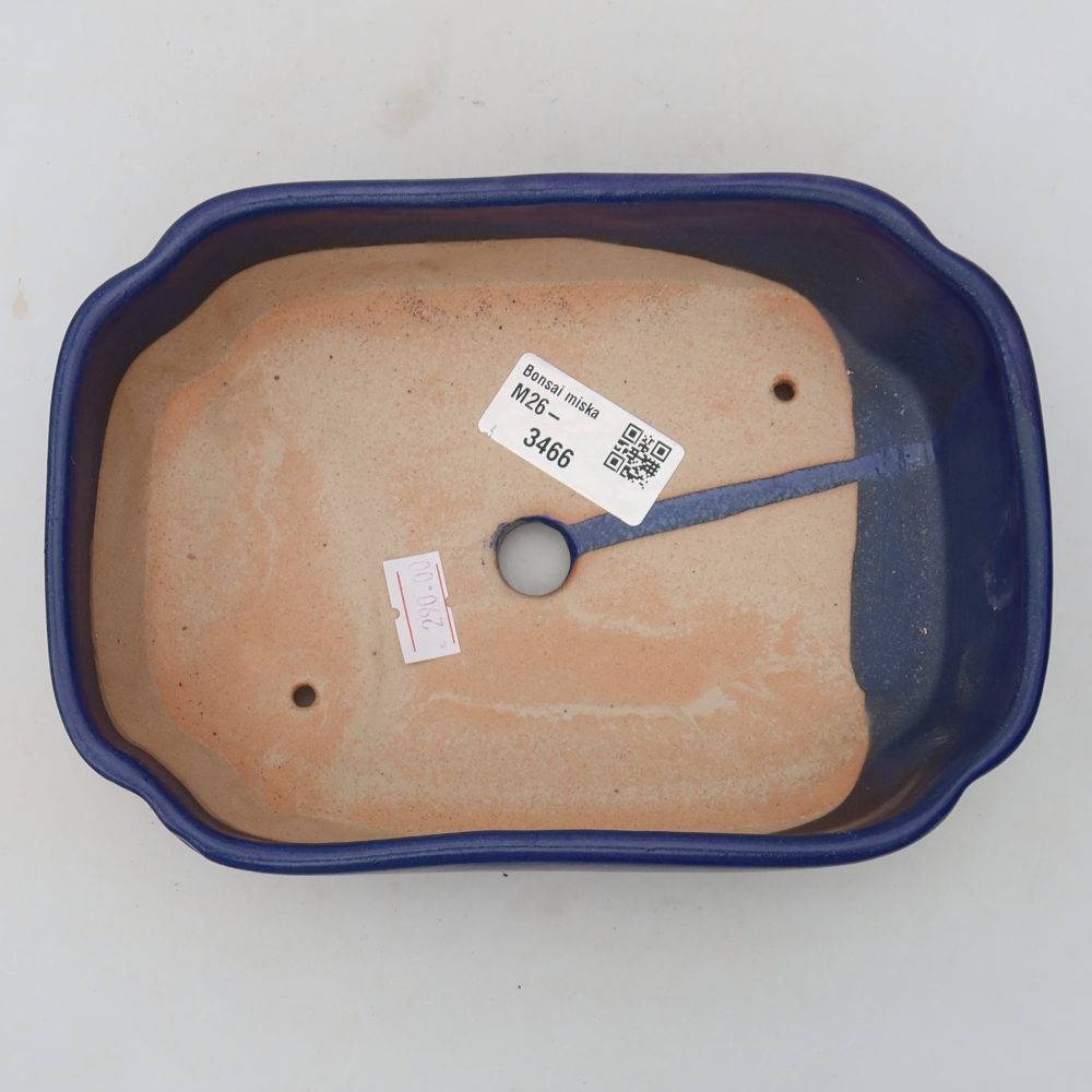 Ceramic bonsai pot, 18.5 x 13 x 5 cm, blue