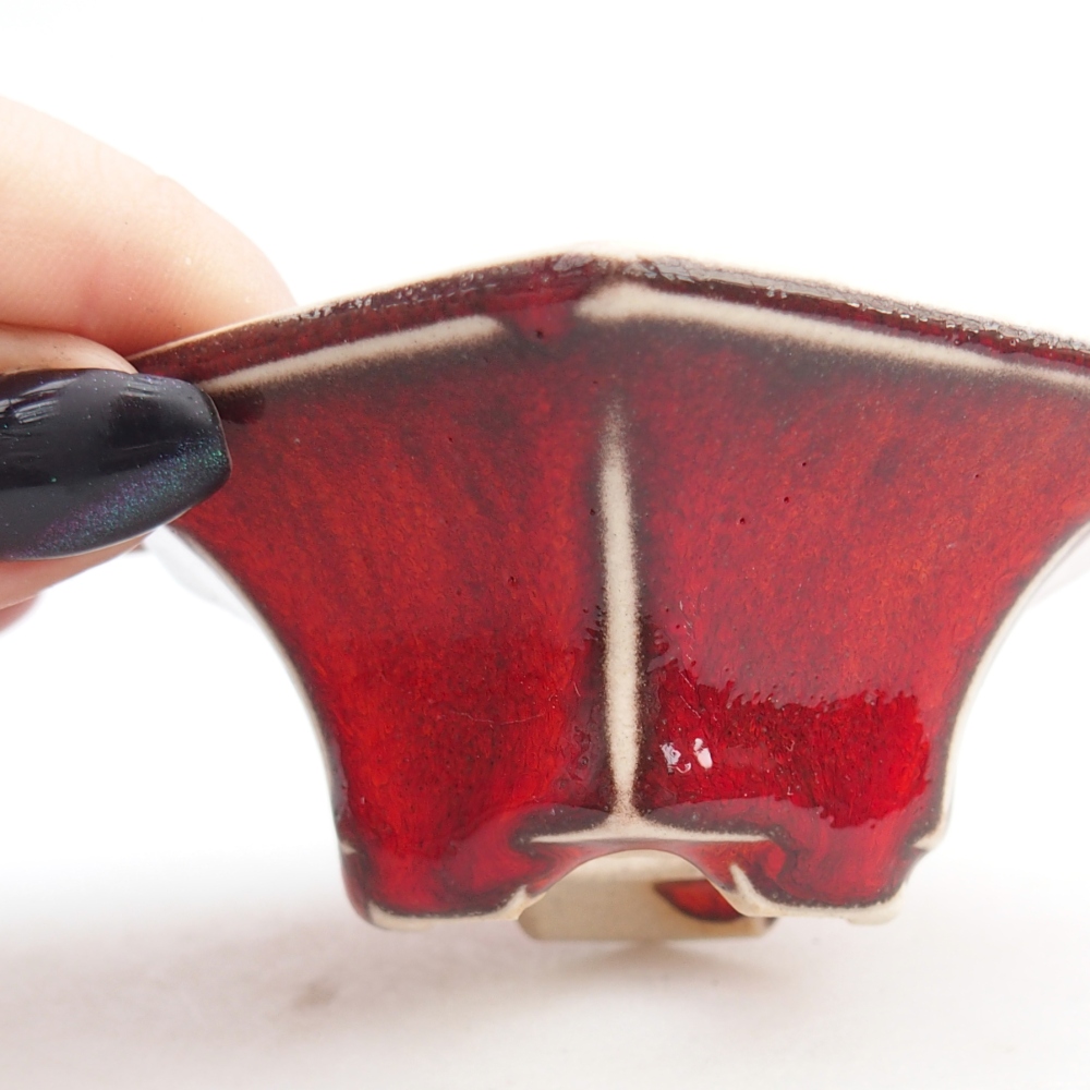 Mini bonsai bowl 8 x 7 x 3 cm, colour red