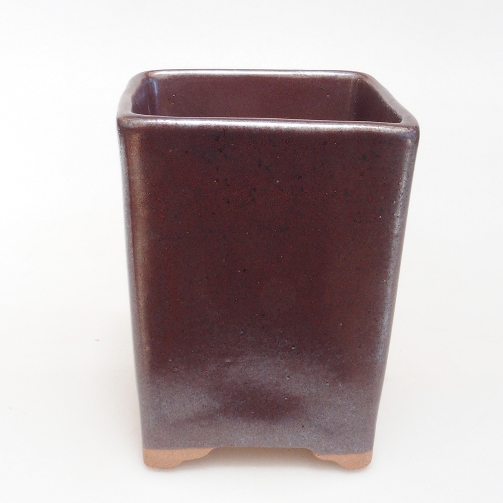 Ceramic bonsai bowl 8,5 x 8,5 x 11 cm, color brown