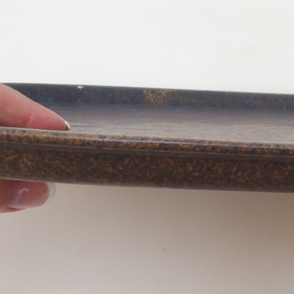 Ceramic saucer H10 - 34 x 23.5 x 1.5 cm - brown