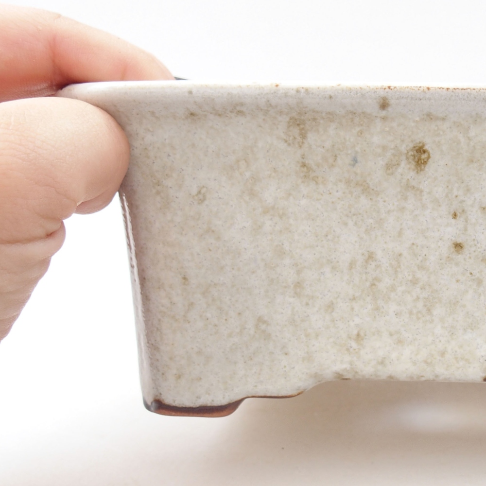 Ceramic bonsai bowl 18 x 14 x 7,5 cm, color white
