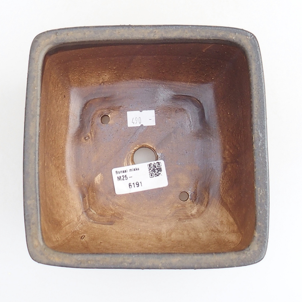 Ceramic bonsai bowl 16 x 16 x 9 cm, color brown