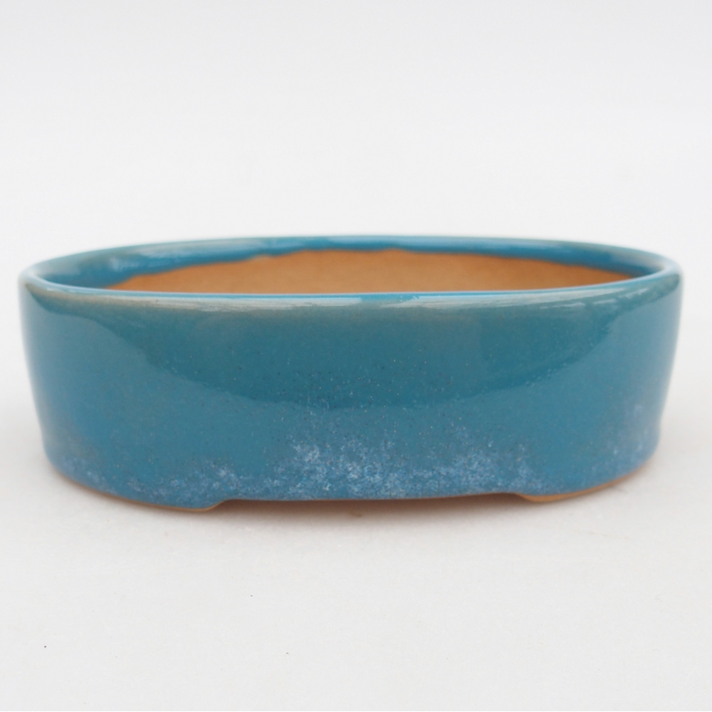 Ceramic bonsai bowl 12,5 x 10 x 3,5 cm, colour blue