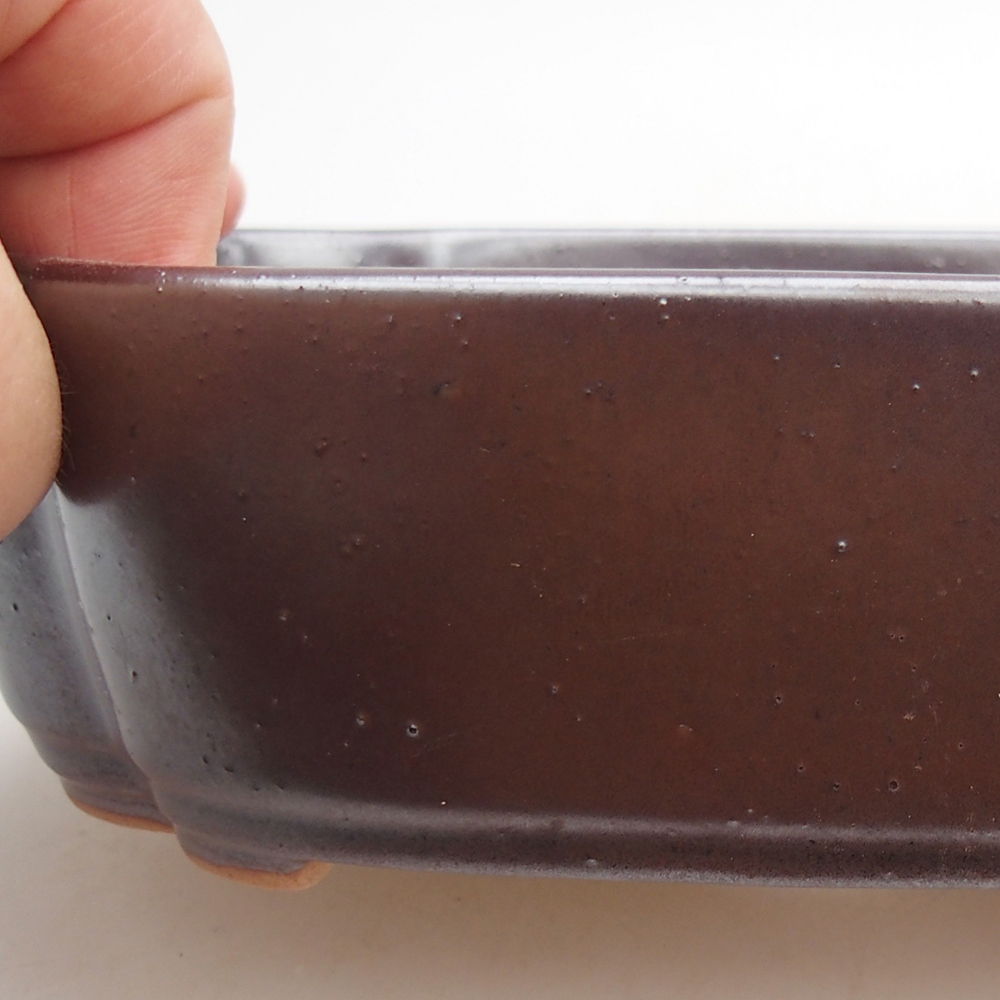 Ceramic bonsai bowl 18 x 13 x 5 cm, brown