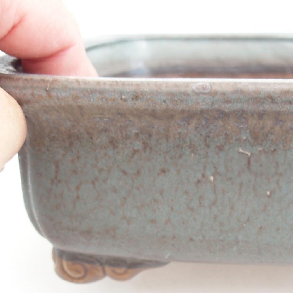 Ceramic bonsai bowl 24,5 x 19 x 7 cm, colour blue